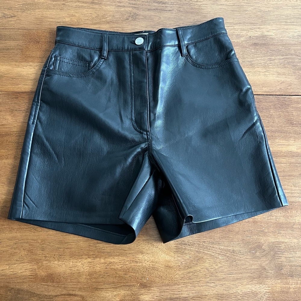 Wilfred Black Faux Leather High-Waist Shorts